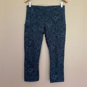 {Lululemon} Speed Up Crop 21" Leggings in Nouveau Mach Blue Black - Womens 10